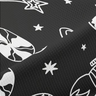 Hand Drawn Spaceship Piqué