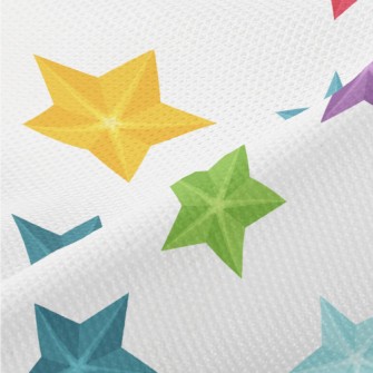3D Colorful Stars Piqué