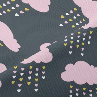 Pink Clouds Love Rain Piqué