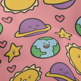Excited Sun Smiling Planet Lightweight Performance Linen