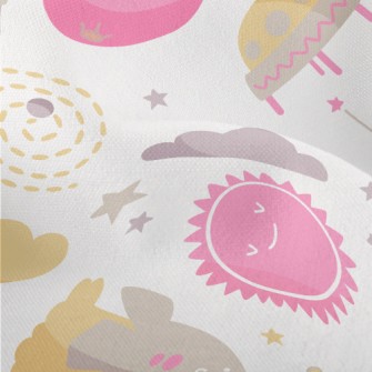 Smiling Planet And Space Shutt Lightweight Performance Linen