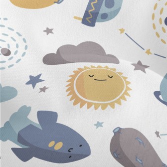 UFO And Sun Planet Lightweight Performance Linen