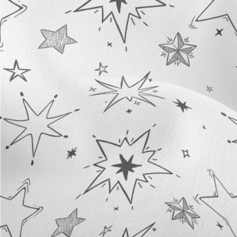 Hand Drawn Style Stars Lightweight Performance Linen