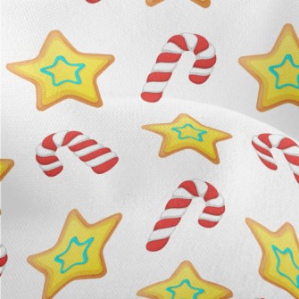 Star Cookies Candy Canes Lightweight Performance Linen
