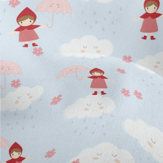 Little Girl Holding Umbrella Lightweight Performance Linen