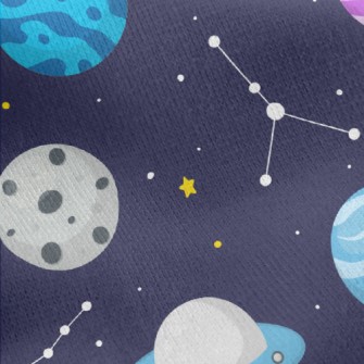 Flying Saucers And Rockets Jersey Backed Fleece