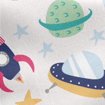 Spaceship Flying Saucer Jersey Backed Fleece