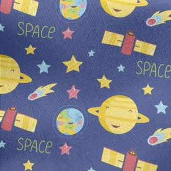 Outer Space Satellite Device Jersey Backed Fleece