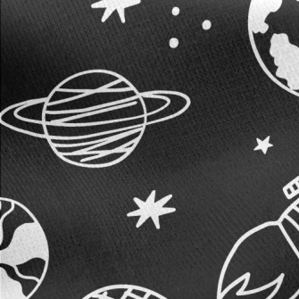 Hand Drawn Spaceship Jersey Backed Fleece
