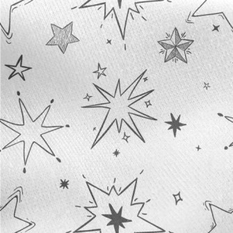 Hand Drawn Style Stars Jersey Backed Fleece