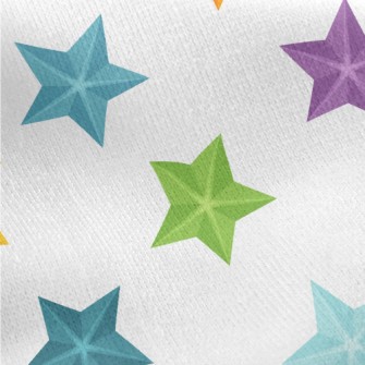 3D Colorful Stars Jersey Backed Fleece