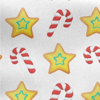 Star Cookies Candy Canes Jersey Backed Fleece