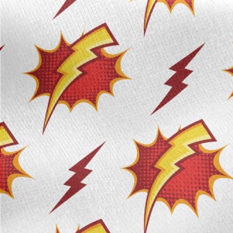 Cartoon Style Lightning Jersey Backed Fleece