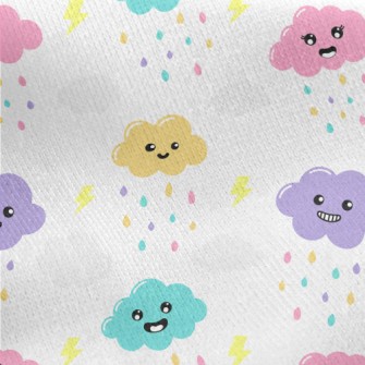 Weird Expression Clouds Jersey Backed Fleece