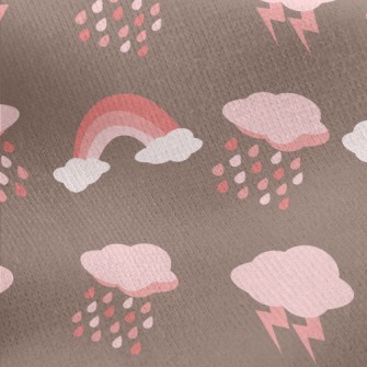 Dark Clouds Lightning Rainbow Jersey Backed Fleece