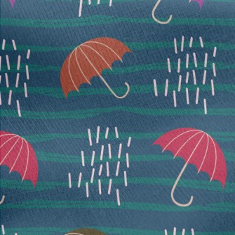 Striped Umbrella Jersey Backed Fleece