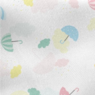 Colorful Umbrellas Jersey Backed Fleece