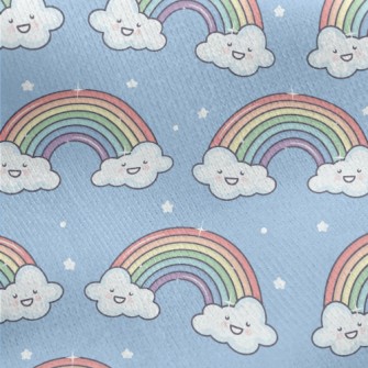 Stars Smiley Rainbow Jersey Backed Fleece