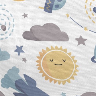 UFO And Sun Planet Pongee