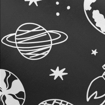 Hand Drawn Spaceship Pongee