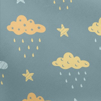 Stars Moon Dark Clouds Pongee