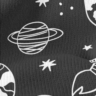 Hand Drawn Spaceship Stretch Jersey