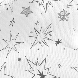 Hand Drawn Style Stars Stretch Jersey