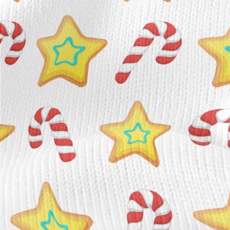 Star Cookies Candy Canes Stretch Jersey