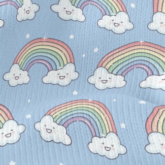 Stars Smiley Rainbow Stretch Jersey