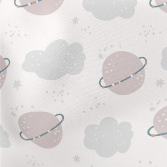 Saturn&#39;s Gray Clouds Lightweight Cotton Poplin