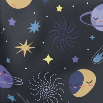 Vast Universe Night Sky Lightweight Cotton Poplin