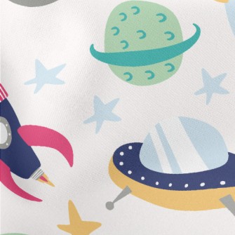 Spaceship Flying Saucer Lightweight Cotton Poplin
