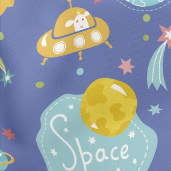 Alien Flying Saucer Lightweight Cotton Poplin