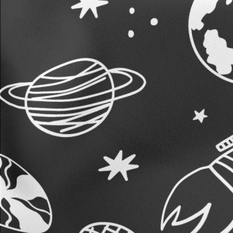 Hand Drawn Spaceship Lightweight Cotton Poplin