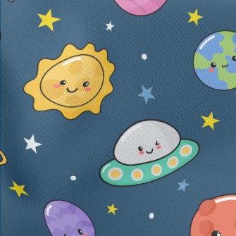Emoticon Rocket Flying Saucer Lightweight Cotton Poplin