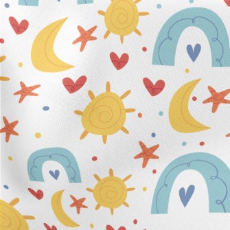 Children&#39;s Love Rainbow Lightweight Cotton Poplin