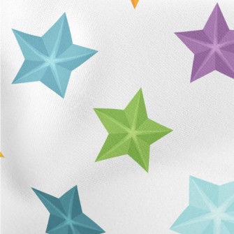 3D Colorful Stars Lightweight Cotton Poplin