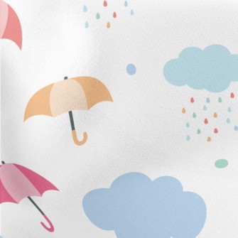 Rainbow Raindrop Umbrella Lightweight Cotton Poplin