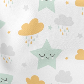 Stars And Clouds Lightweight Cotton Poplin