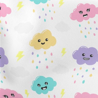 Weird Expression Clouds Lightweight Cotton Poplin