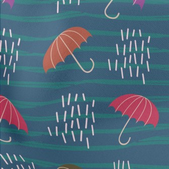 Striped Umbrella Lightweight Cotton Poplin