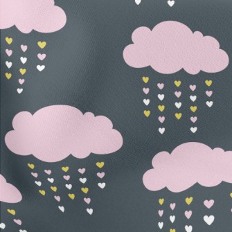 Pink Clouds Love Rain Lightweight Cotton Poplin