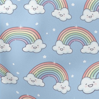 Stars Smiley Rainbow Lightweight Cotton Poplin