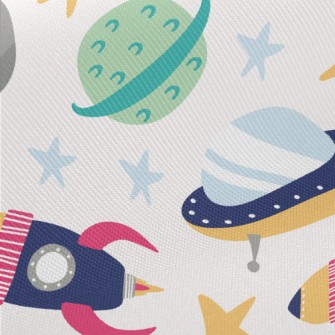 Spaceship Flying Saucer Midweight Cotton Poplin