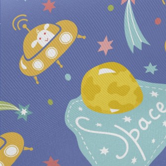 Alien Flying Saucer Midweight Cotton Poplin