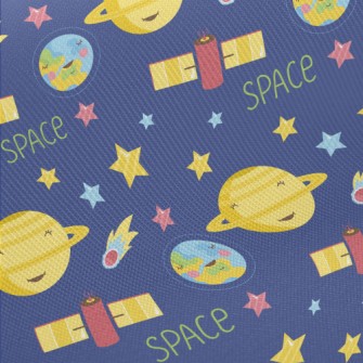 Outer Space Satellite Device Midweight Cotton Poplin