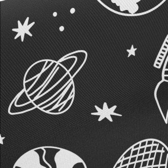 Hand Drawn Spaceship Midweight Cotton Poplin