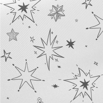 Hand Drawn Style Stars Midweight Cotton Poplin