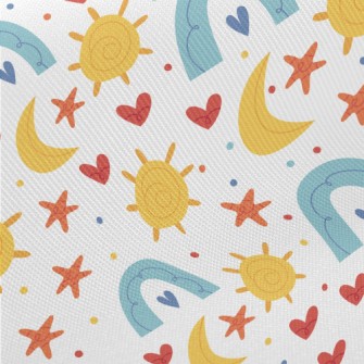 Children&#39;s Love Rainbow Midweight Cotton Poplin