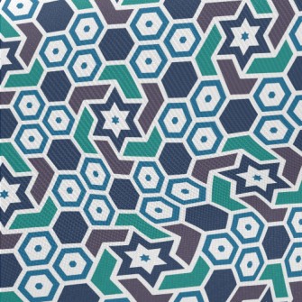 Hexagonal Star Midweight Cotton Poplin